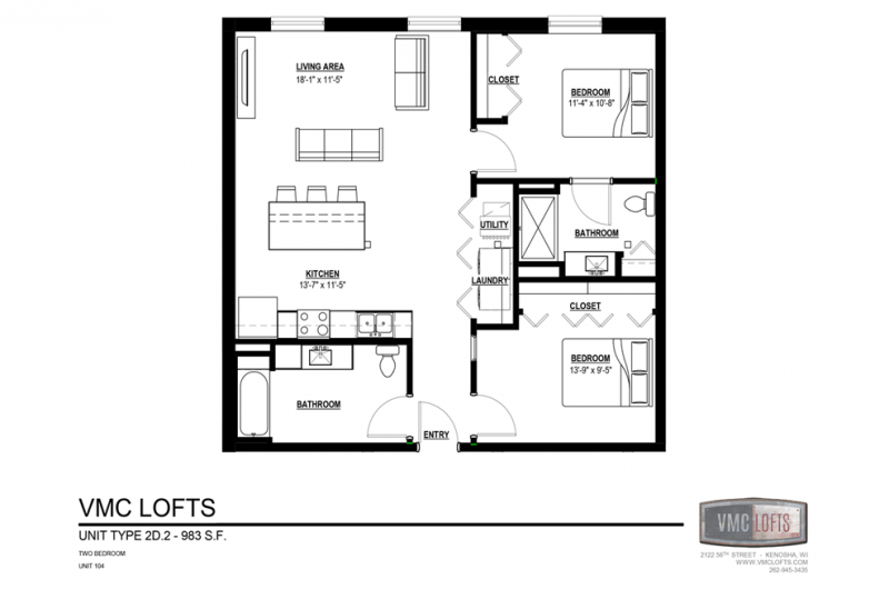vmc lofts, 2 bedroom apartment kenosha, kenosha apartment for rent