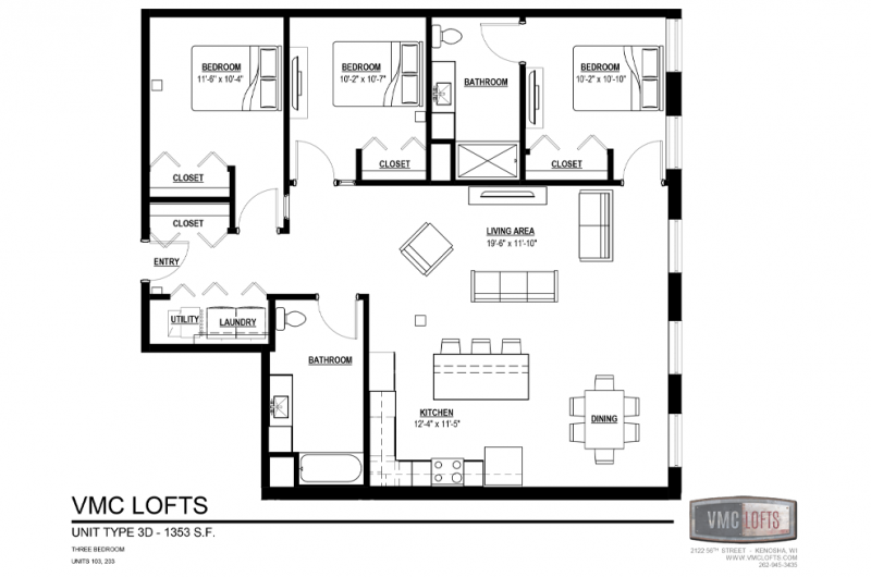 vmc lofts, 3 bedroom apartment kenosha, kenosha apartment for rent